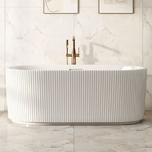 Salem Matte White Oval Acrylic Freestanding Bath with Overflow